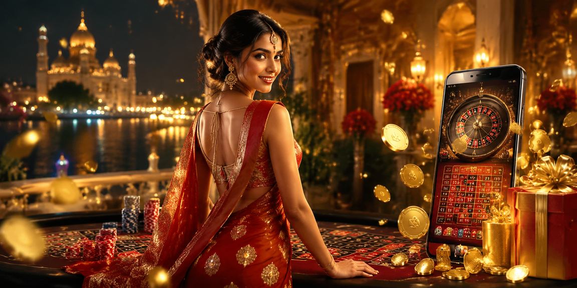 Indian female player enjoying mobile casino during festival promotions